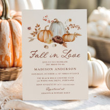 Rustic Fall in Love Pumpkin Floral Bridal Shower