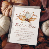 Rustic Fall in Love Pumpkin Floral Bridal Shower Kaart