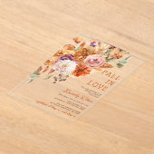 Rustic Fall in Love Pumpkins Fall Bridal Shower Acryl Uitnodigingen (Laagn)