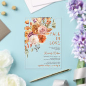 Rustic Fall in Love Pumpkins Fall Bridal Shower Acryl Uitnodigingen (Insitu (Huwelijk))