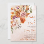 Rustic Fall in Love Pumpkins Fall Bridal Shower Kaart (Voorkant)