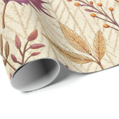 Rustic Fall Leaves and Acorns Gift Wrap for Autumn Cadeaupapier (Rol Hoek)