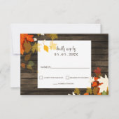 Rustic Fall leaves Barn Wood Fall Wedding rsvp Kaart (Voorkant)