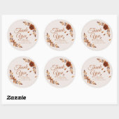 Rustic Fall Leaves Beige Wedding Thank You Ronde Sticker (Vel)