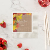 Rustic Fall Leaves Burlap Wedding Servetten (Insitu)