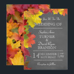 Rustic Fall Leaves Chalkboard Wedding Uitnodiging<br><div class="desc">Uniek ontwerp voor een herfstbruiloft met een mooi blad van herfst op een achtergrond van het bord. Dit ontwerp is een goede keuze voor een romantische, herfst met de naam bruiloft, een trouwe bosbruiloft, een achtertuin herfst bruiloft. Gebruik het gereedschap Aanpassen om uw gegevens toe te voegen. Voor meer bruiloft...</div>