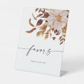 Rustic Fall Leaves Favors Sign Reclamebord Met Voetstuk (Voorkant)
