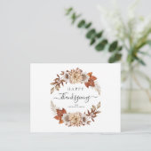 Rustic Fall Leaves Happy Thanksgiving Briefkaart (Staand voorkant)