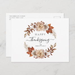 Rustic Fall Leaves Happy Thanksgiving Briefkaart