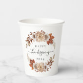 Rustic Fall Leaves Happy Thanksgiving Papieren Bekers (Voorkant)