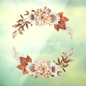 Rustic Fall Leaves Happy Thanksgiving Raamsticker (Vel 3)