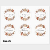 Rustic Fall Leaves Happy Thanksgiving Ronde Sticker (Vel)