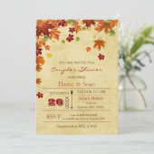 Rustic Fall Leaves Herfst Vrijgezellenfeest Kaart (Staand voorkant)