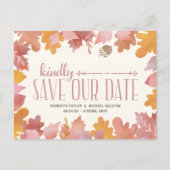Rustic Fall Leaves Kleurrijk Save the Date Aankondigingskaart (Voorkant)