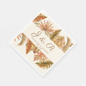 Rustic Fall Leaves Monogram Trouwservet Servet (Hoek)