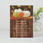 Rustic Fall Leaves Pumpkin Post Wedding Uitnodigin Kaart (Staand voorkant)