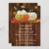 Rustic Fall Leaves Pumpkin Post Wedding Uitnodigin Kaart (Voorkant / Achterkant)