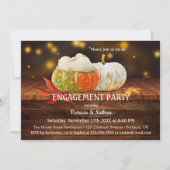 Rustic Fall Leaves Pumpkin Verloving Invitation Kaart (Voorkant)