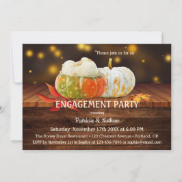 Rustic Fall Leaves Pumpkin Verloving Invitation Kaart