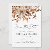 Rustic Fall Leaves Save The Date Card (Voorkant)