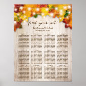 Rustic Fall Leaves String Lights-stuurgrafiek Poster (Voorkant)