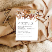 Rustic Fall Leaves Wedding Details Kaart