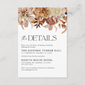 Rustic Fall Leaves Wedding Details Kaart (Voorkant)