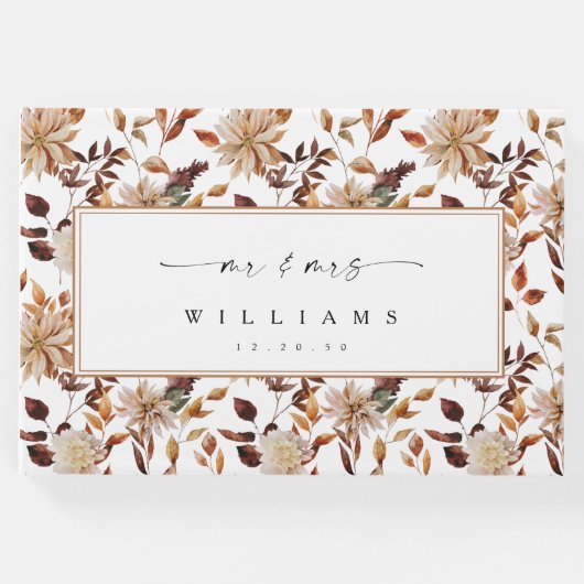 Rustic Fall Leaves Wedding Gastboek Gastenboek (Voorkant)