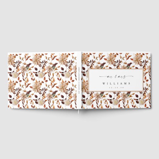 Rustic Fall Leaves Wedding Gastboek Gastenboek (Volledig)