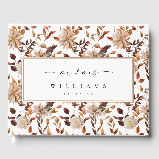 Rustic Fall Leaves Wedding Gastboek Gastenboek (Voorkant)