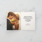 Rustic Fall Leaves Wedding Photo Thank You Card Bedankkaart (Binnen)