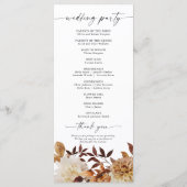 Rustic Fall Leaves Wedding Program Programmakaart (Achterkant)