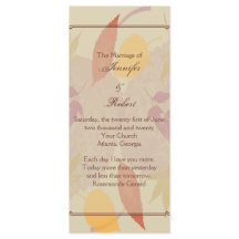 Rustic Fall Leaves Wedding Program