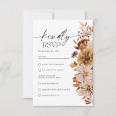 Rustic Fall Leaves Wedding RSVP Kaart (Voorkant)