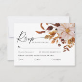 Rustic Fall Leaves Wedding RSVP Kaart (Voorkant)