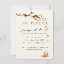 Rustic Fall Leaves Wedding Save the Date