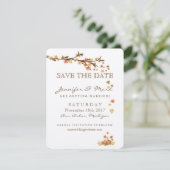 Rustic Fall Leaves Wedding Save the Date (Staand voorkant)