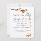 Rustic Fall Leaves Wedding Save the Date (Voorkant)