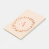 Rustic Fall Leaves Wreath | Monogram Post-it® Notes (Schuin)