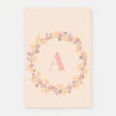 Rustic Fall Leaves Wreath | Monogram Post-it® Notes (Voorkant)