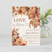 Rustic Fall Love In Bloom Bridal Shower Party Kaart (Staand voorkant)