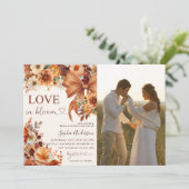 Rustic Fall Love In Bloom Bridal Shower Photo Kaart (Staand voorkant)