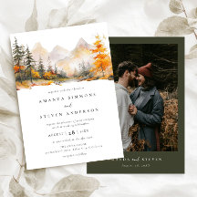 Rustic Fall Mountain Pine Forest Photo Wedding