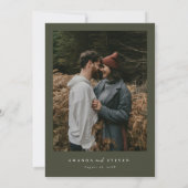 Rustic Fall Mountain Pine Forest Photo Wedding Kaart (Achterkant)