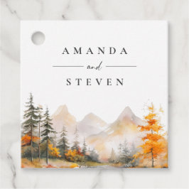 Rustic Fall Mountain Pine Forest Wedding Bedankjes Labels