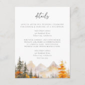 Rustic Fall Mountain Pine Forest Wedding Details Informatiekaartje (Voorkant)