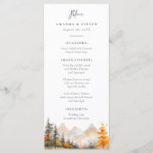 Rustic Fall Mountain Pine Forest Wedding Menu (Voorkant)