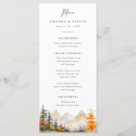 Rustic Fall Mountain Pine Forest Wedding Menu