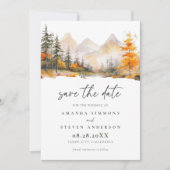 Rustic Fall Mountain Pine Forest Wedding Save The Date (Voorkant)