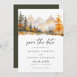Rustic Fall Mountain Pine Forest Wedding Save The Date